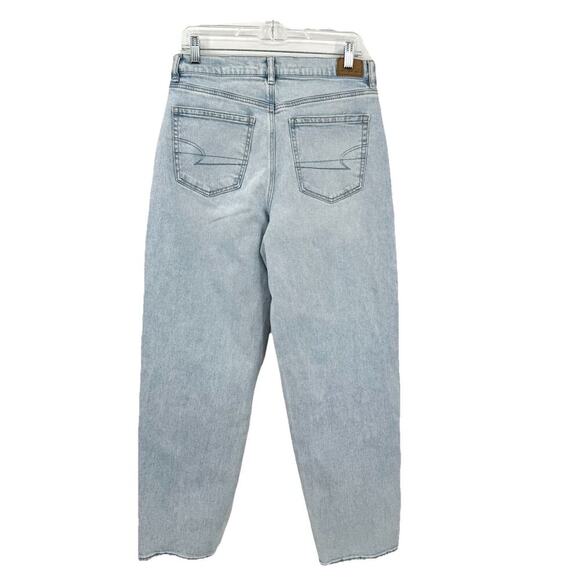 American Eagle Strigid Jeans Womens 10 Regular Super High Rise Baggy Straight - Picture 2 of 10